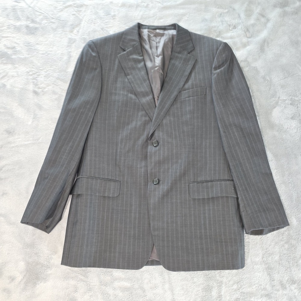 Ermenegildo Zegna Soft Blazer Men's EU 52R US 42R Black 2 Button Pinstripe